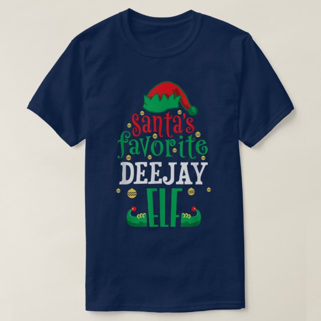 T-shirt Santas Favori Deejay Elf Music DJ Christmas Matc (Design devant)