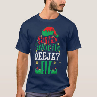 T-shirt Santas Favori Deejay Elf Music DJ Christmas Matc