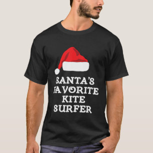 T-shirt Santas Favori Kite Surfer Noël Cadeau Kite Su