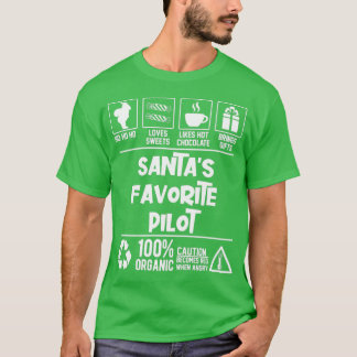 T-shirt Santas Favori Pilot Noël HO HO