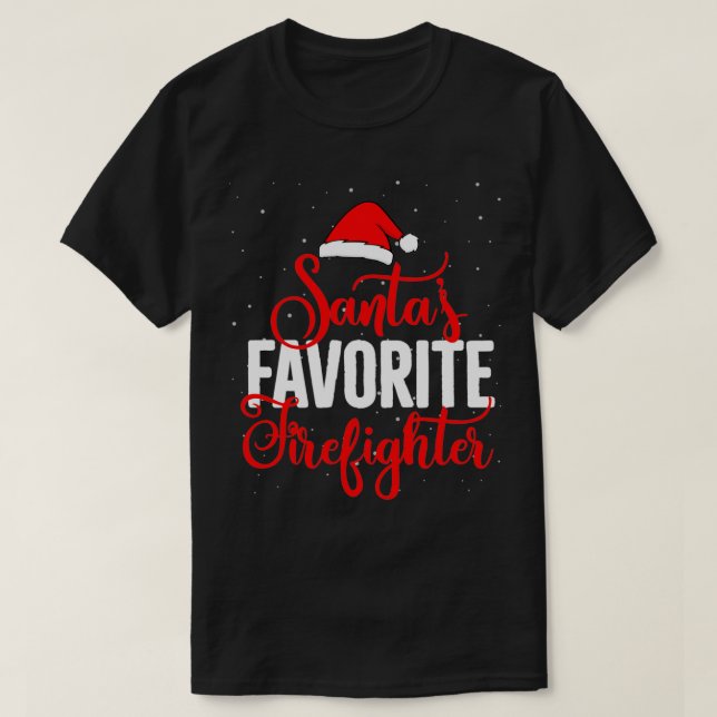 T-shirt Santas favori Pompier pompier Noël (Design devant)