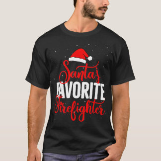 T-shirt Santas favori Pompier pompier Noël