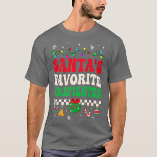 T-shirt Santas Favori Pompier Rétro Noël