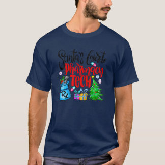 T-shirt Santas Favori Technicien en pharmacie Funny Christ