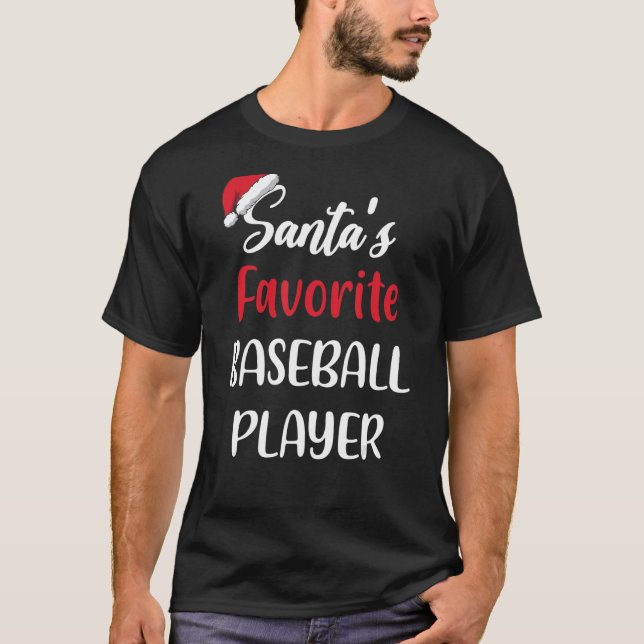 T-shirt Santas Favorite Baseball Player   Christmas Baseba (Devant)
