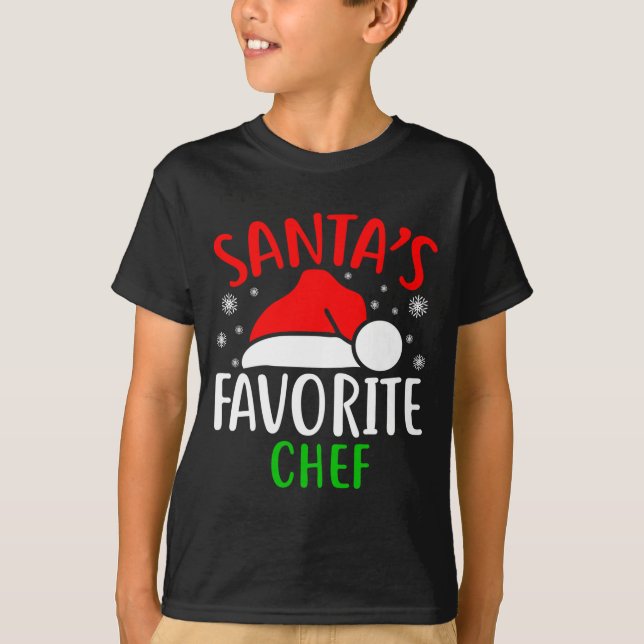 T-shirt Santas Favorite Chef Funny Christmas Xmas Santa Lo (Devant)
