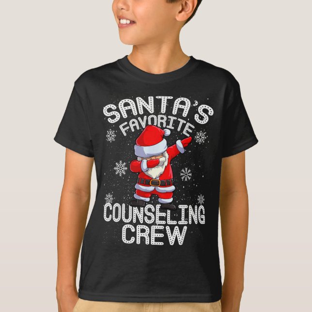 T-shirt Santa's Favorite Counseling Crew Christmas  (Devant)