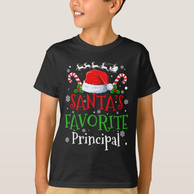 T-shirt Santa's Favorite Principal Christmas Party  (Devant)