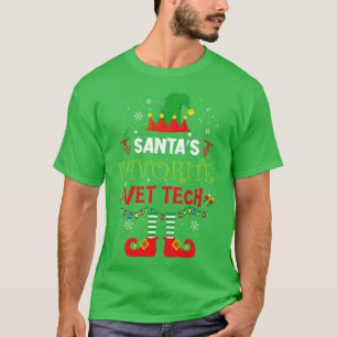 T-shirt Santas Favorite Vet Tech Elf Joyeux Noël Joyeux