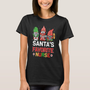 T-shirt Santas Infirmière Favorite mignonne Gnome Noël Hom