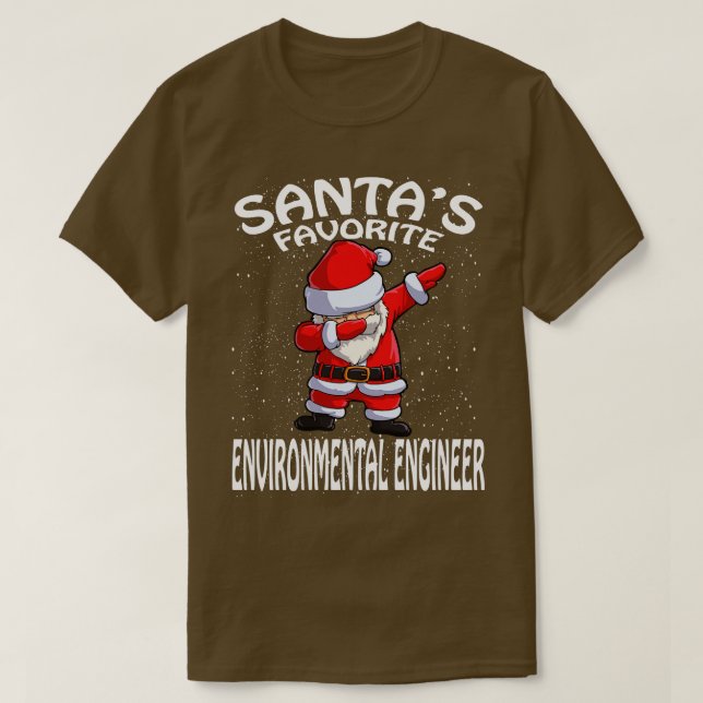 T-shirt Santas Ingénieur De l'environnement favori Noël (Design devant)