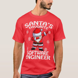 T-shirt Santas Ingénieur logiciel favori Noël