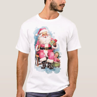 T-shirt Santa's jolly face, white beard, et iconic red h