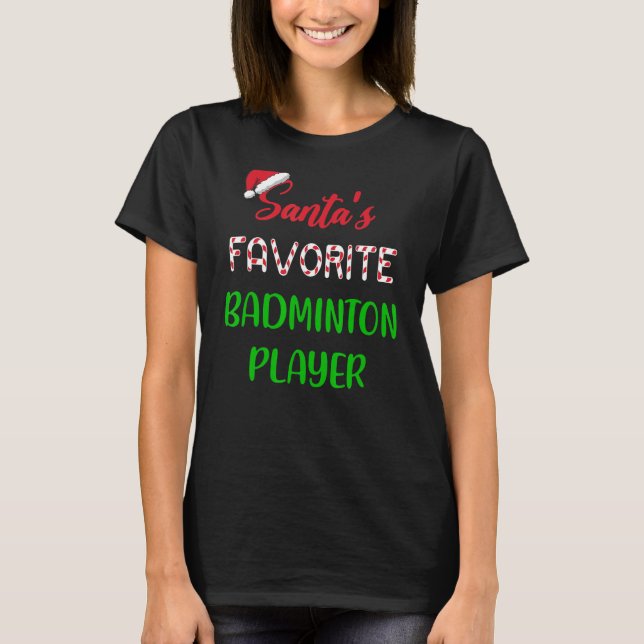T-shirt Santas Joueur favori de badminton Badminton Chris (Devant)