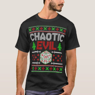 T-shirt Santas Liste mal chaotique Noël D20 Tablette moche