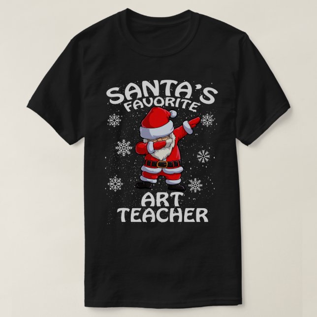 T-shirt Santas Professeur d'Art Préféré Noël (Design devant)