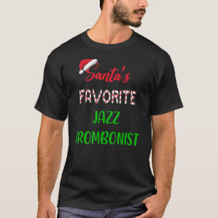 T-shirt Santas Tromboniste de jazz favori trombone Noël