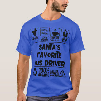 T-shirt Santax27s Conducteur de bus favori Noël