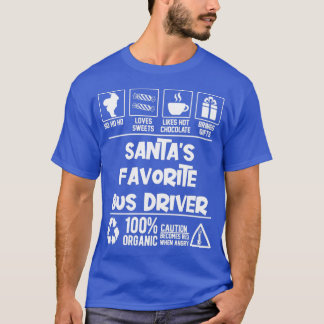 T-shirt Santax27s Conducteur de bus favori Noël HO HO