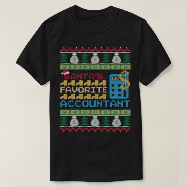 T-shirt SANTAx27S FAVORITE ACCOUNTAN (Design devant)