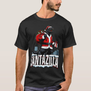 T-shirt Santazilla Kaiju Père Noël Noël Monstre Japonais