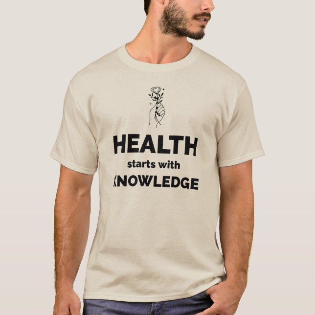 T-shirt SANTÉ / commence par / CONNAISSANCE (Devant)