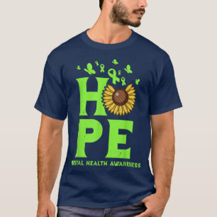 T-shirt Santé mentale Lime Vert Espoir Tournesol Vintage A