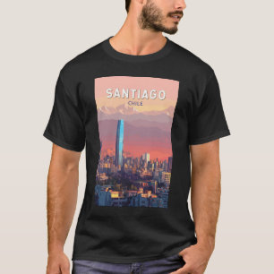 T-shirt Santiago Chili Illustration Voyage Art Vintage