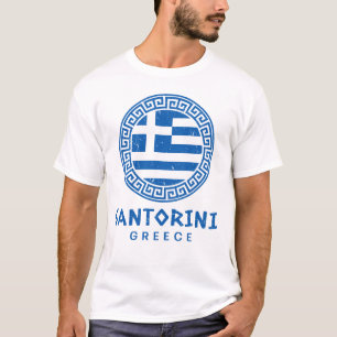 T-shirt Santorin, Grèce Design en détresse Homme Blanc