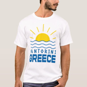 T-shirt Santorin Grèce Soleil Et Mer Hommes Blanc