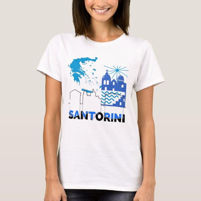 T-shirt Santorin Grèce.w (Devant)
