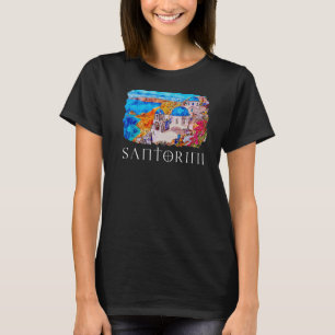 T-shirt Santorin Peinture Grèce Souvenir 1