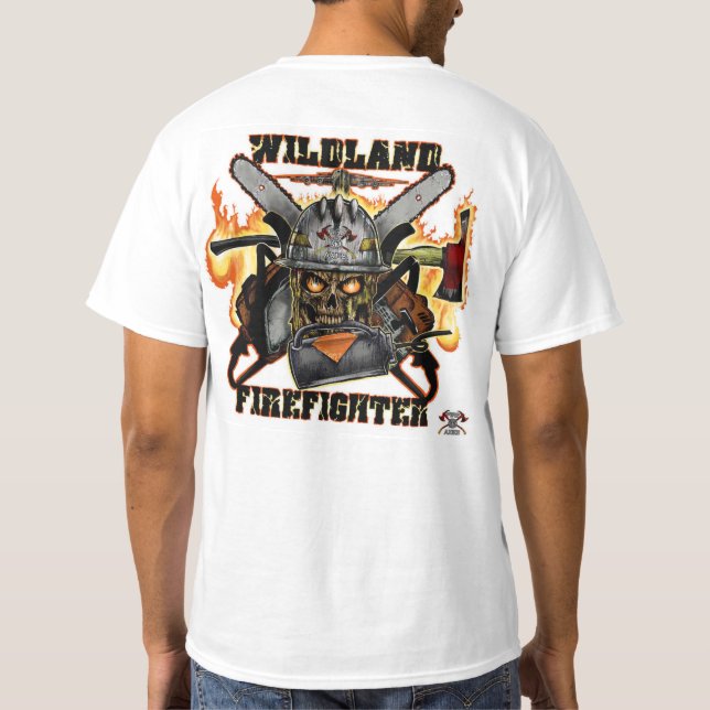 T-shirt Sapeur-pompier de terres non cultivées (Dos)
