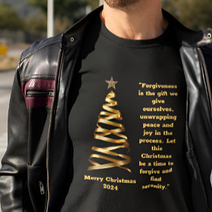 T-shirt Sapin de Noël au ruban doré