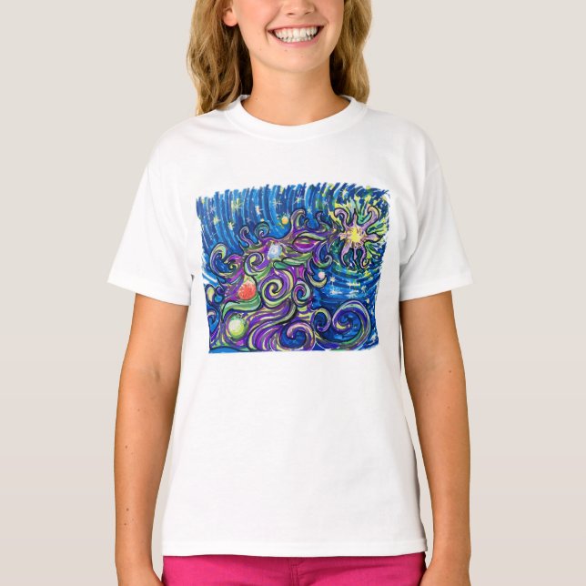 T-shirt Sapin de Noël Cosmique (Devant)
