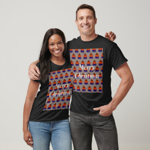 T-shirt Sapin de Noël multicolore - Carte postale en tapis