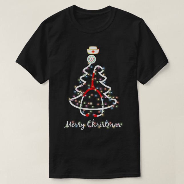 T-shirt sapin de Noël Nourriture joyeux Noël (Design devant)