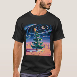 T-shirt Sapin de Noël surréaliste avec décor de gingerbrea