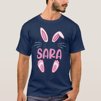 T-shirt SARA Lapin Pâques Funny Novelle Femme Nom Personna