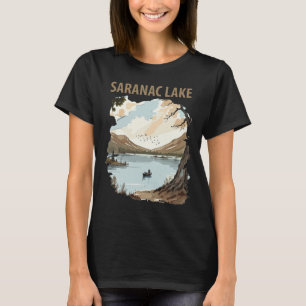 T-shirt Saranac Lake NY Adirondack Voyage Rétro