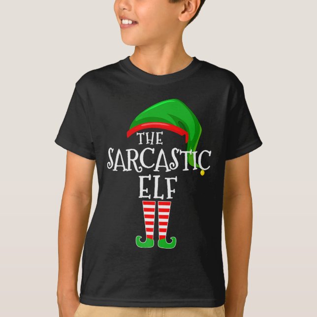 T-shirt Sarcastic Elf Family Matching Group Christmas Prem (Devant)