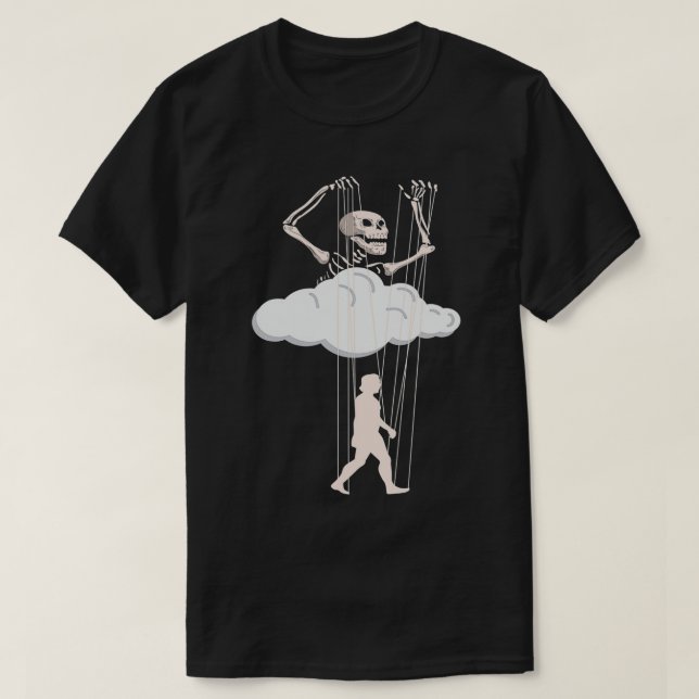 T-shirt Sarcastic joue marionnettiste à la main avec mario (Design devant)