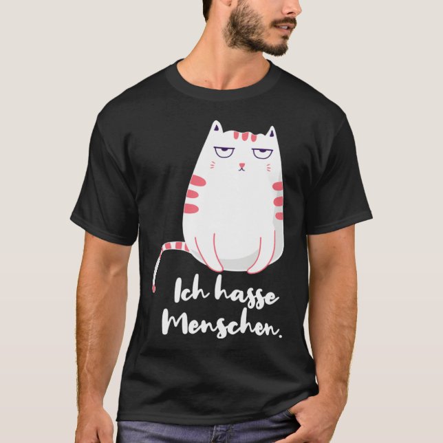 T-shirt Sarcastic Saying Women s  Idea Ich hasse Menschen (Devant)