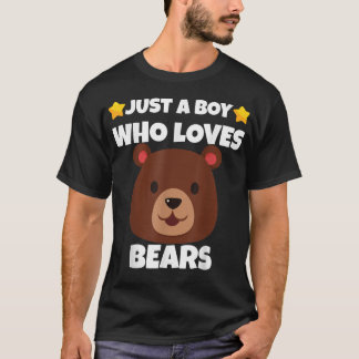 T-shirt Sarcastique Juste Un garçon qui aime les ours Addi