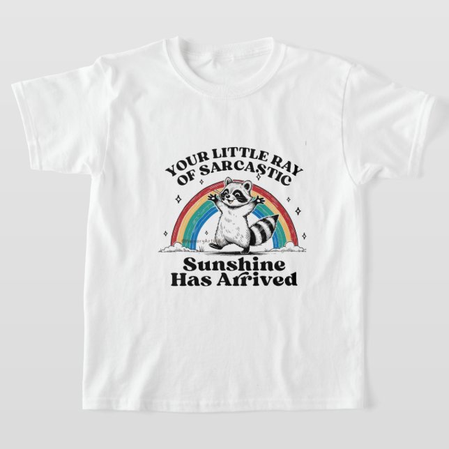 T-shirt Sarcastique Raccoon arc-en-ciel (Poser)