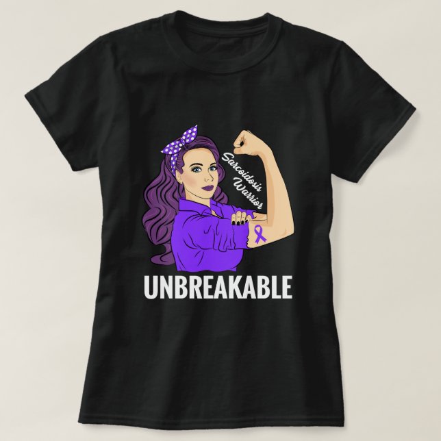 T-shirt Sarcoidose Sensibilisation Guerrier Indestructible (Design devant)