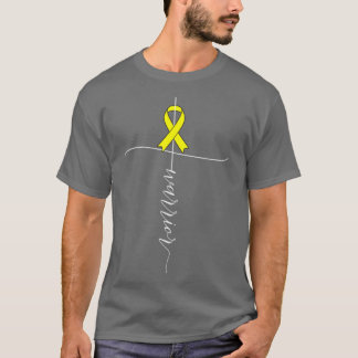 T-shirt Sarcome Cancer Awareness Guerrier Jaune Ribbon Gif