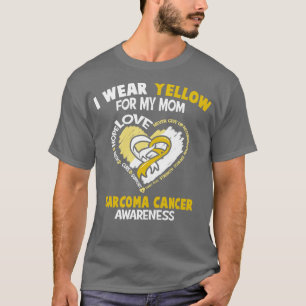 T-shirt Sarcome Cancer Je Porte Jaune Pour Ma Maman Coeur