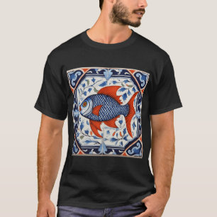 T-shirt sardine portugaise sur carreau traditionnel typiqu
