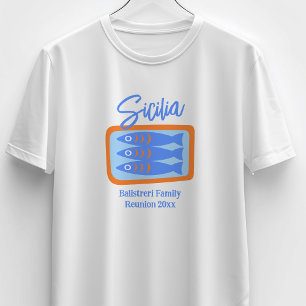 T-shirt Sardines dessinées à la main Sicile / Italie Réuni